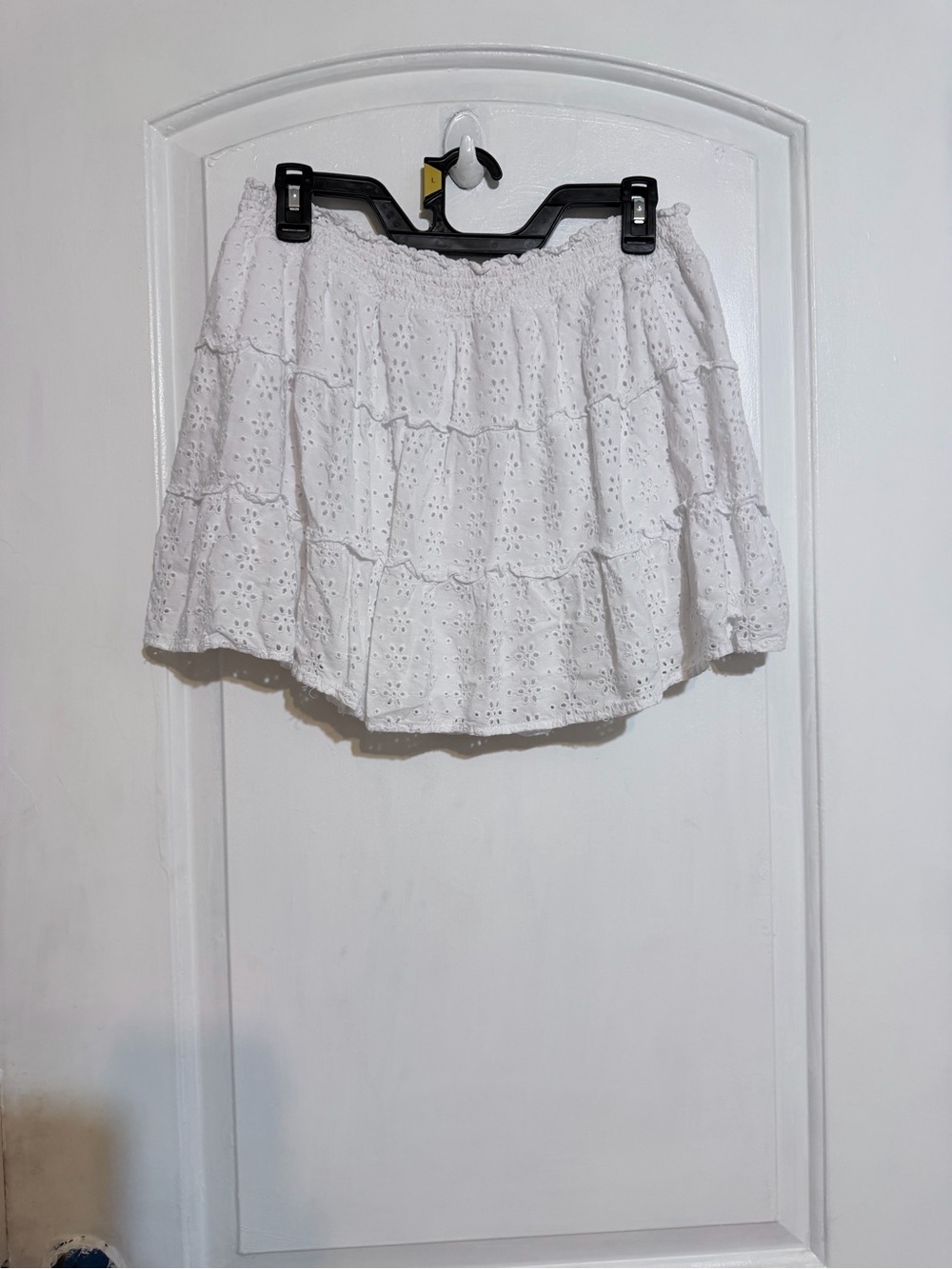 Justice White Eyelet Tiered Mini Skirt girls plus 16/18